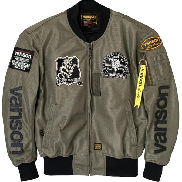 Amazon.co.jp: [バンソン] VSE25102W バイクウェア MA-1 ナイロン